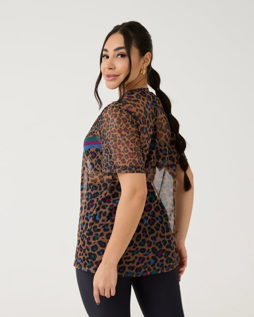 Camisão de Tule Estampado - Onça Color