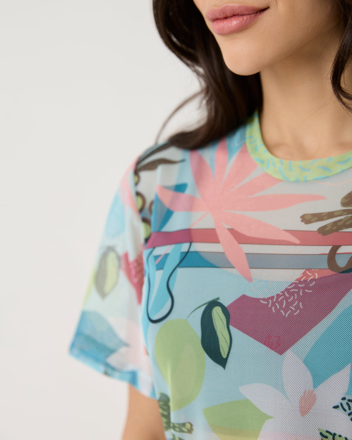 Camisão de Tule Estampado - Organic