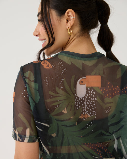 Camisão de Tule Estampado - Tucano