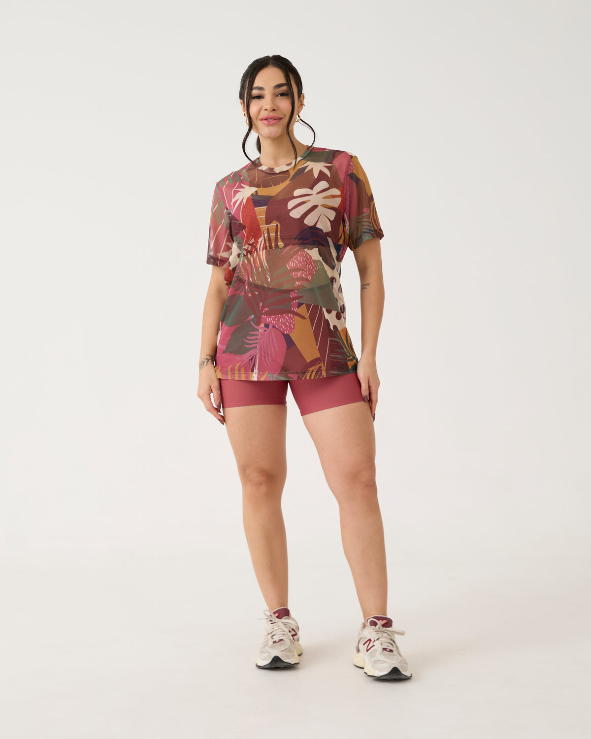 Camisão de Tule Estampado - Patch Forest