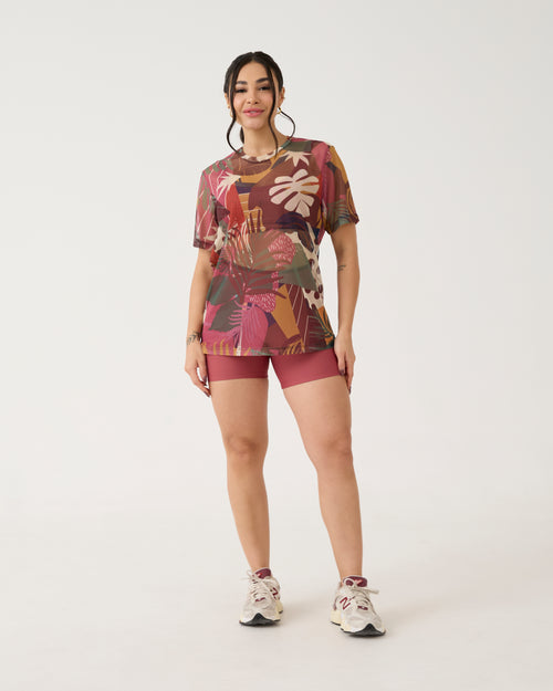 Camisão de Tule Estampado - Patch Forest