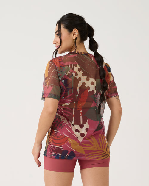 Camisão de Tule Estampado - Patch Forest