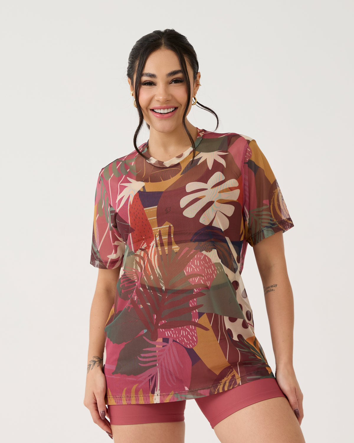 Camisão de Tule Estampado - Patch Forest