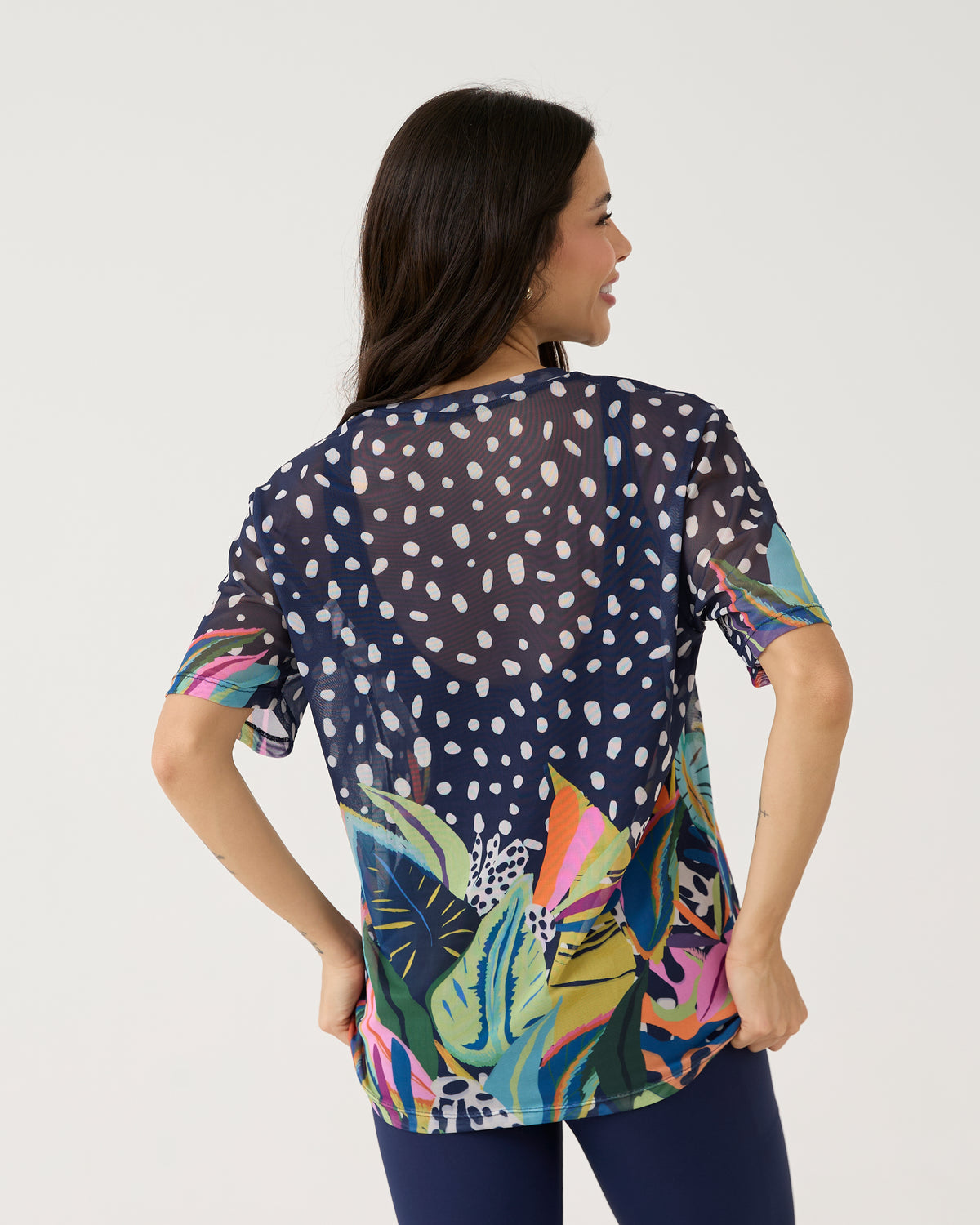 Camisão de Tule Estampado - Folhagem Colors