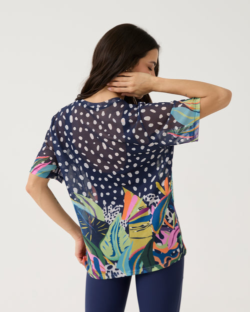 Camisão de Tule Estampado - Folhagem Colors