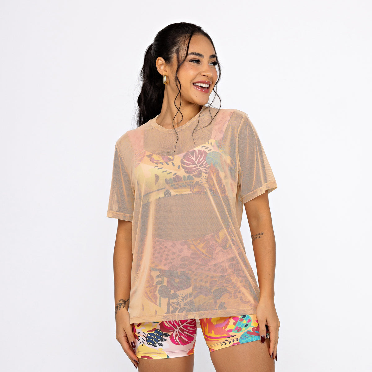 Camisão de Tule - Caramelo Claro