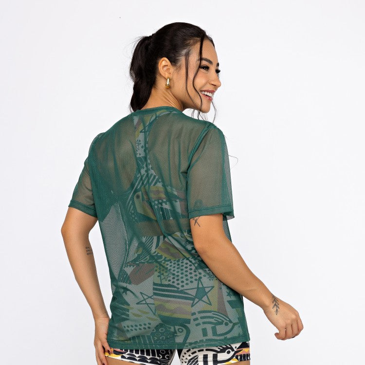 Camisão de Tule - Verde Jungle