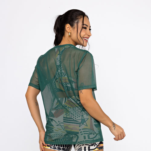Camisão de Tule - Verde Jungle