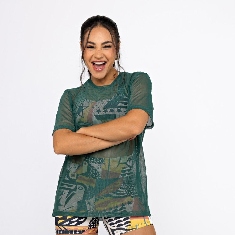 Camisão de Tule - Verde Jungle
