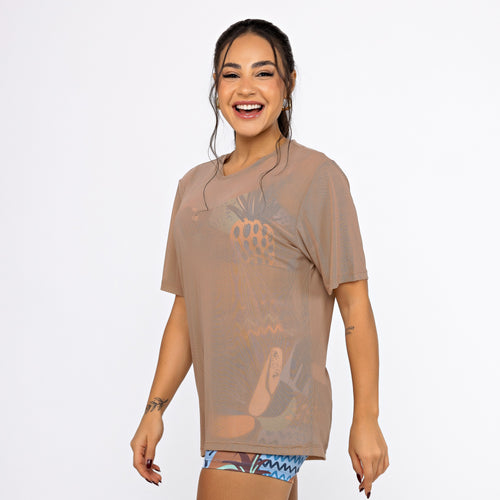 Camisão de Tule - Caramelo Claro