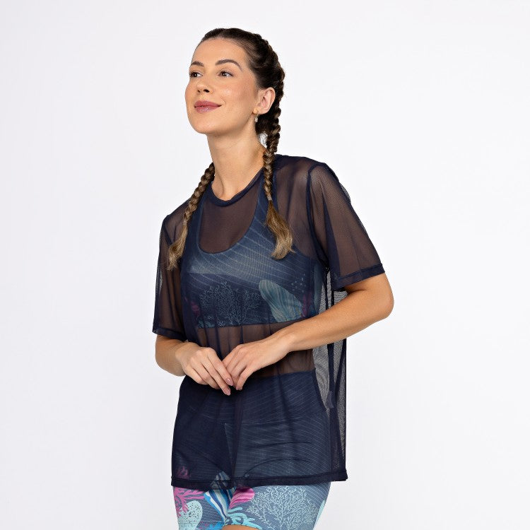 Camisão de Tule - Azul Escuro