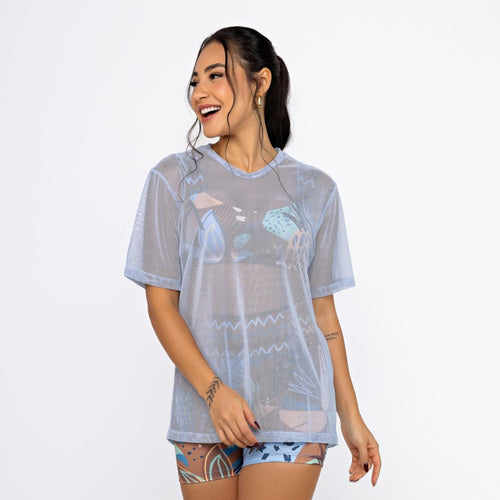 Camisão de Tule - Azul Bebê