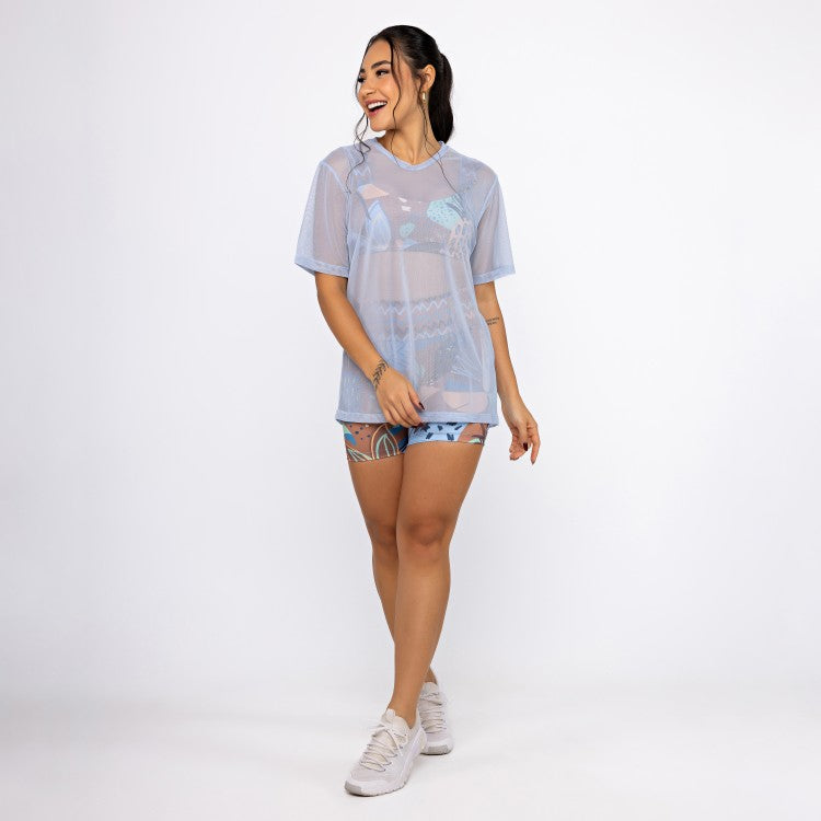 Camisão de Tule - Azul Bebê