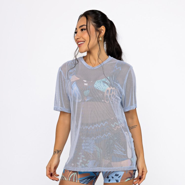 Camisão de Tule - Azul Bebê
