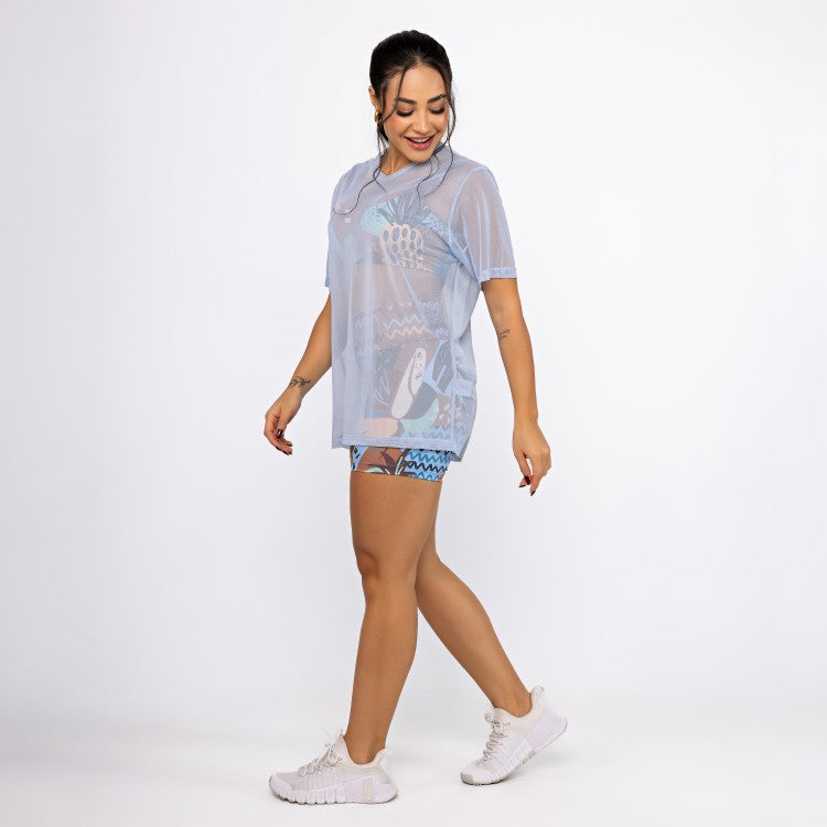 Camisão de Tule - Azul Bebê