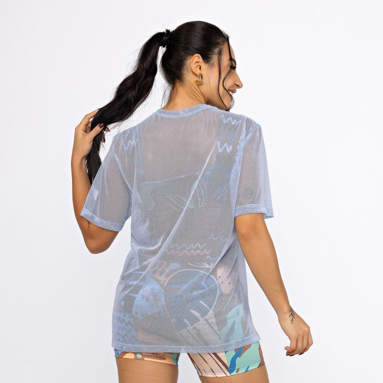Camisão de Tule - Azul Bebê