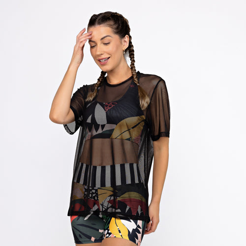 Camisão de Tule - Preto