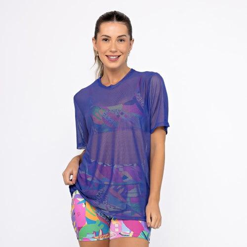 Camisão de Tule - Azul Bic