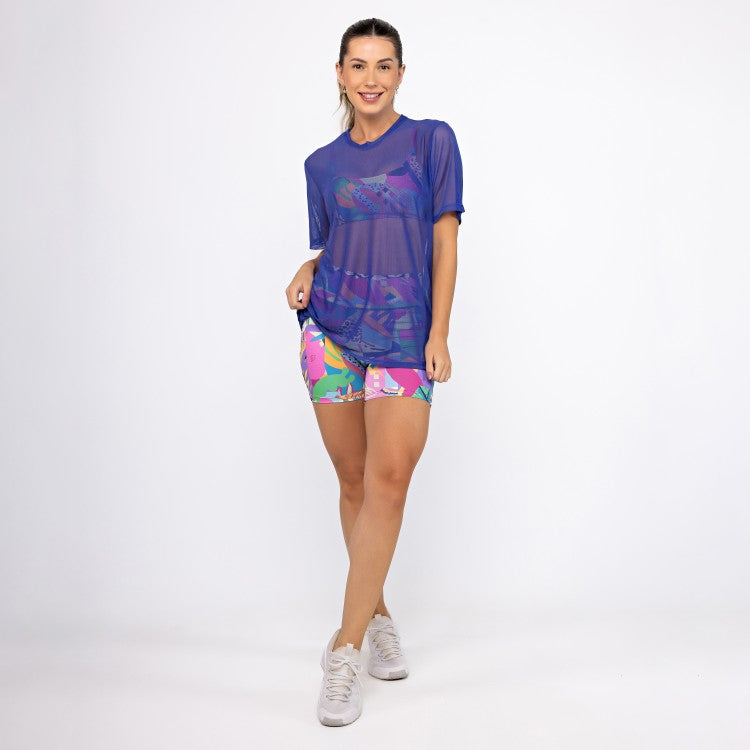 Camisão de Tule - Azul Bic