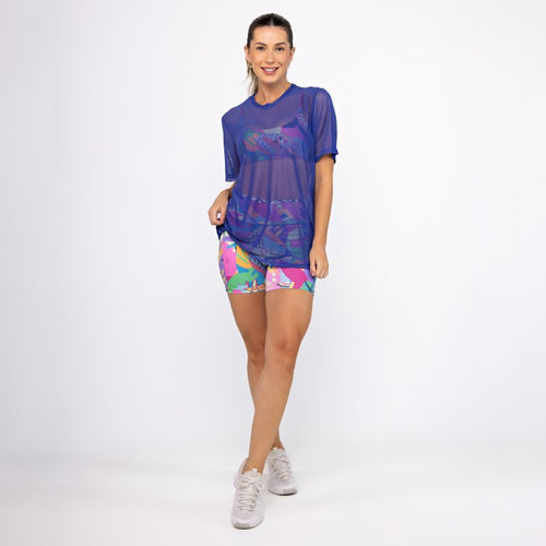 Camisão de Tule - Azul Bic