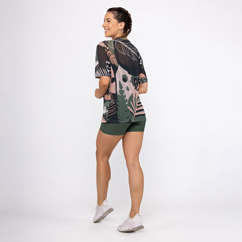 Camisão De Tule Estampado - Folhagem
