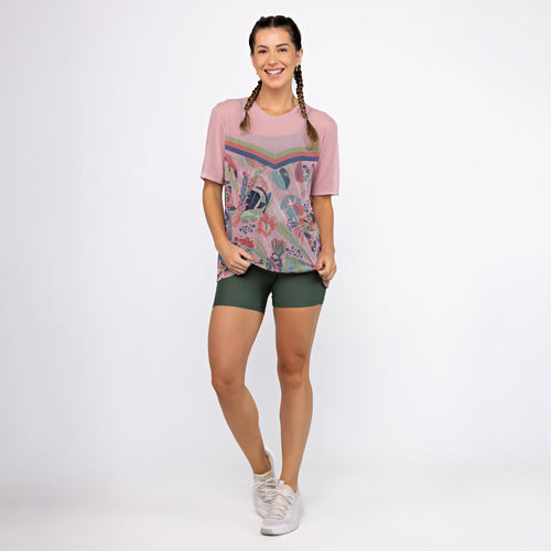 Camisão de Tule Estampado - Folhagem Tucano