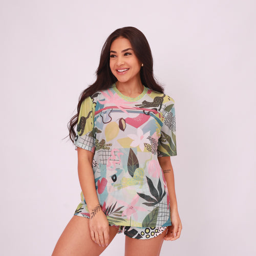 Camisão de Tule Estampado - Organic