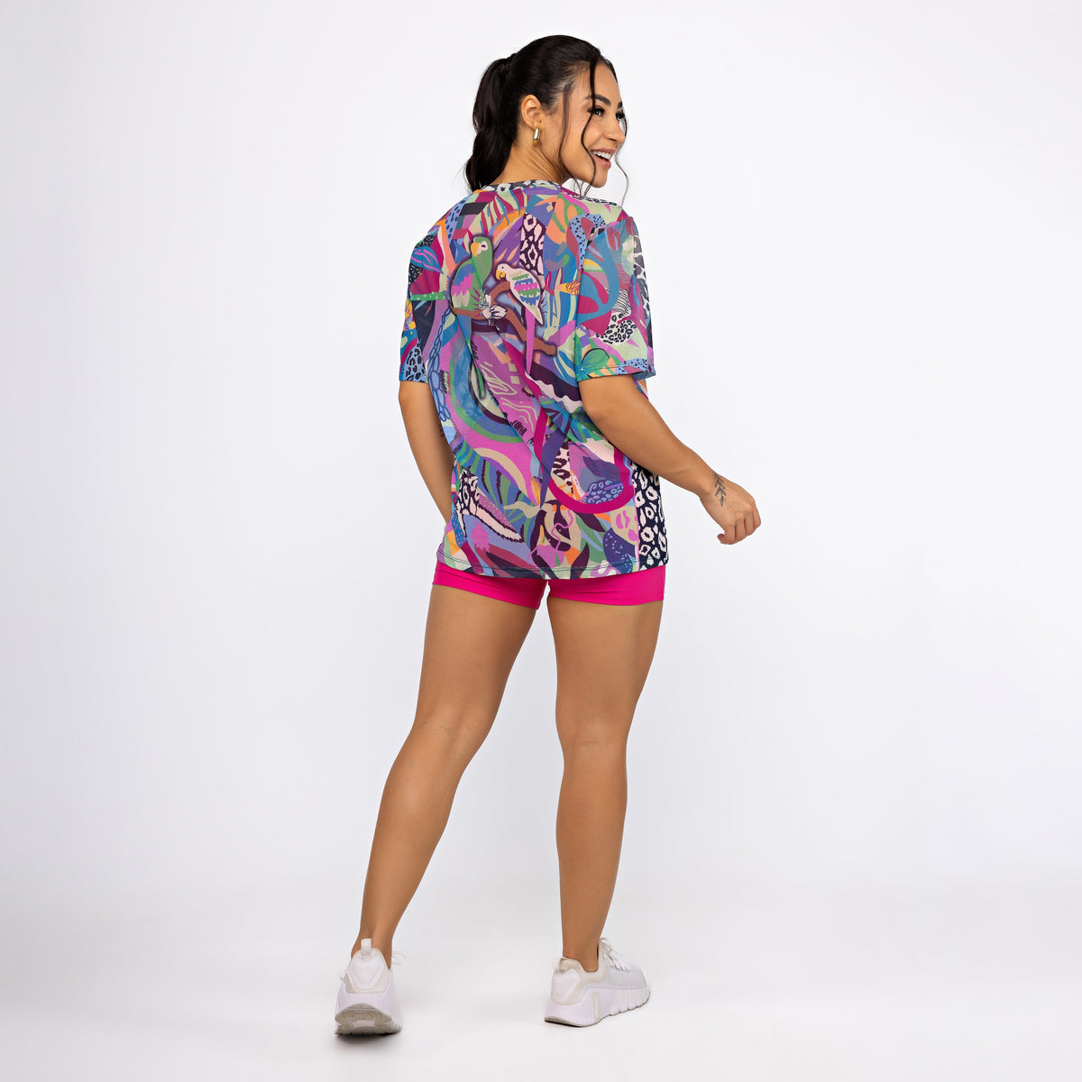 Camisão de Tule Estampado - Patch Tropic