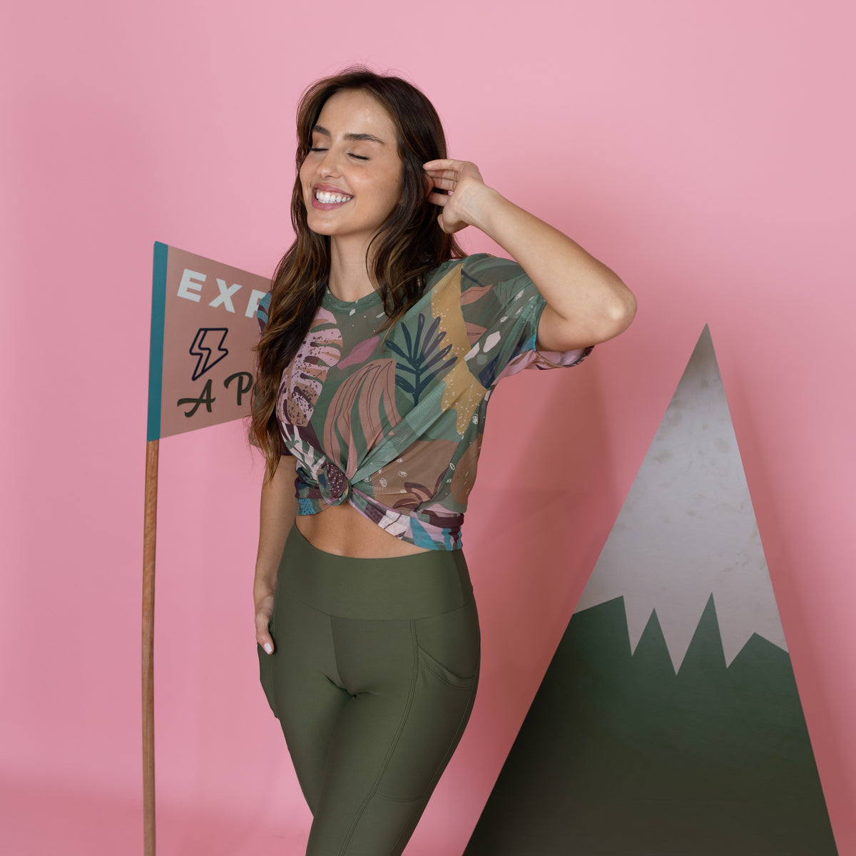 Camisão de Tule Estampado - Mountain Leaf