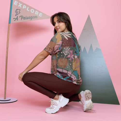 Camisão de Tule Estampado - Mountain Leaf