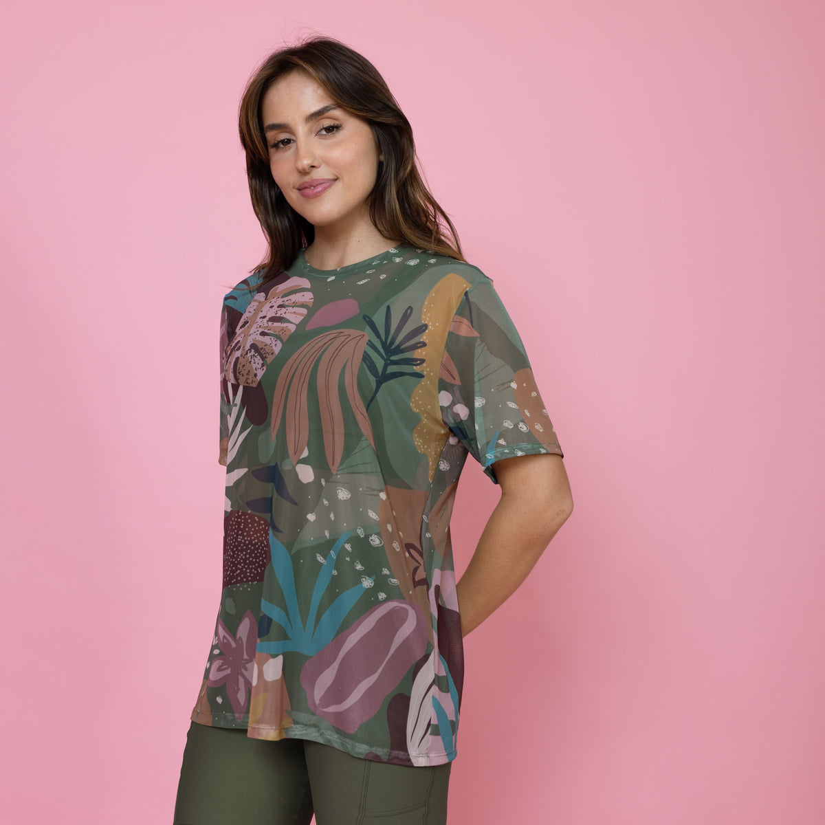 Camisão de Tule Estampado - Mountain Leaf