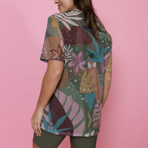 Camisão de Tule Estampado - Mountain Leaf