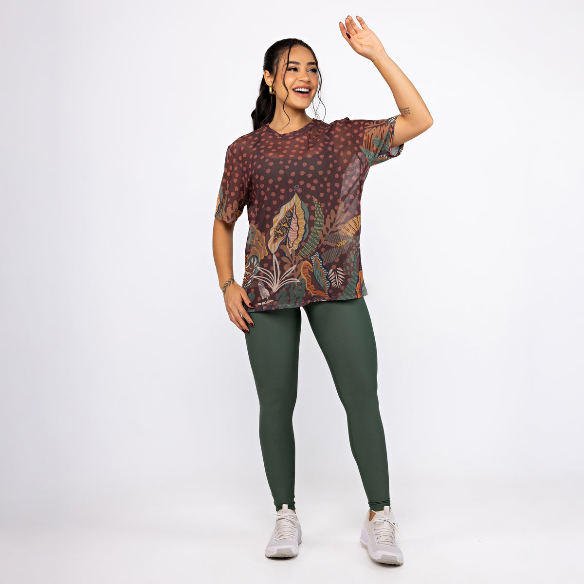 Camisão de Tule Estampado - Choco Forest