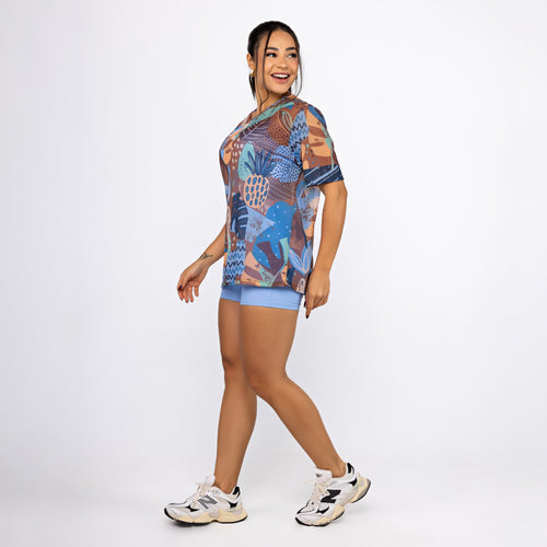 Camisão de Tule Estampado - Tropical Pineapple