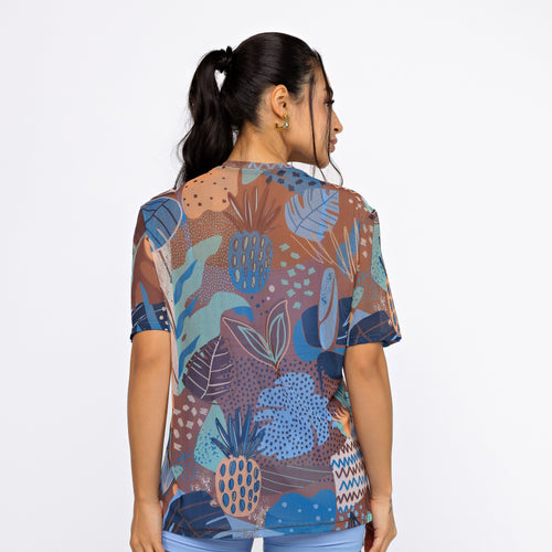 Camisão de Tule Estampado - Tropical Pineapple