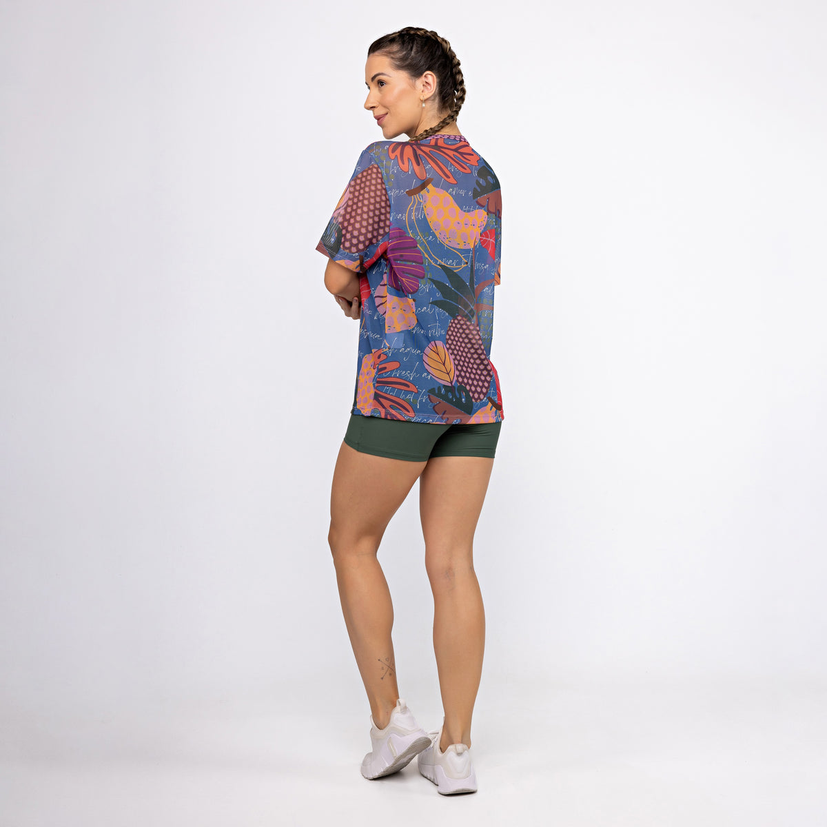 Camisão de Tule Estampado - Tropical Fresh