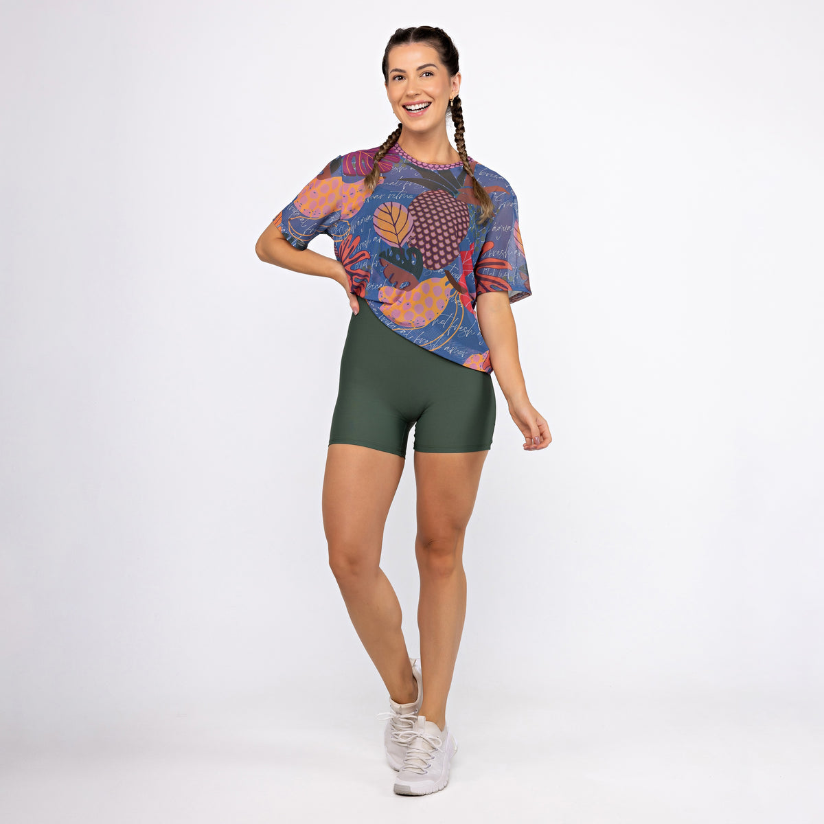 Camisão de Tule Estampado - Tropical Fresh