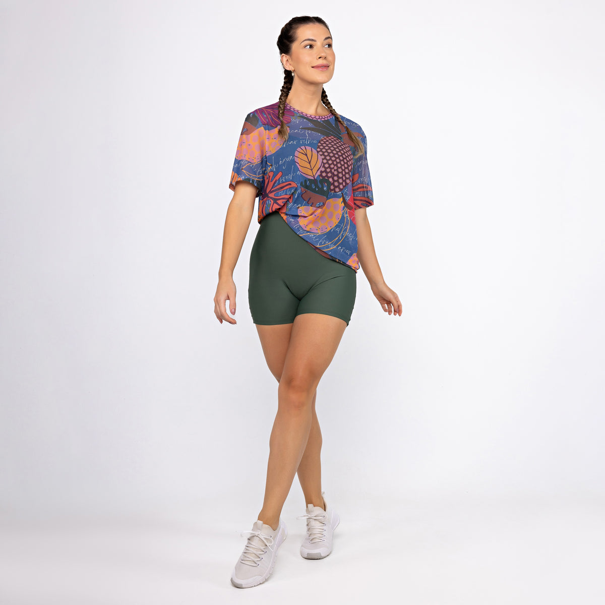 Camisão de Tule Estampado - Tropical Fresh