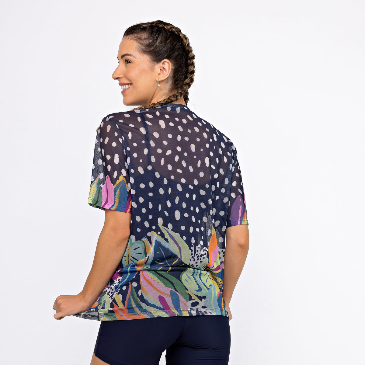 Camisão de Tule Estampado - Folhagem Colors