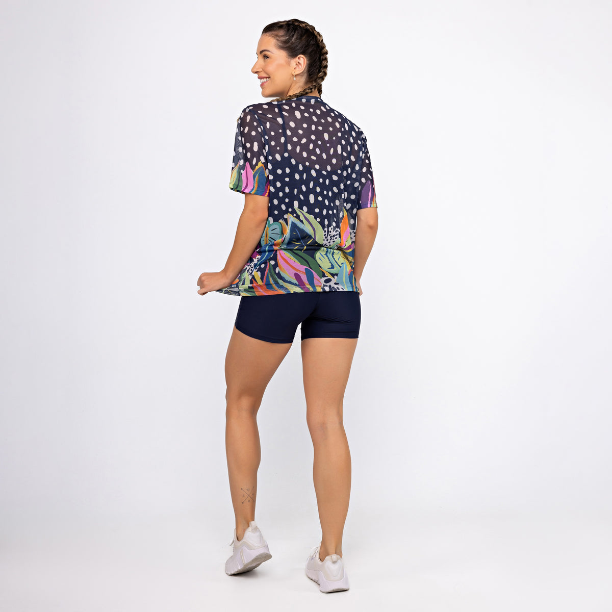 Camisão de Tule Estampado - Folhagem Colors