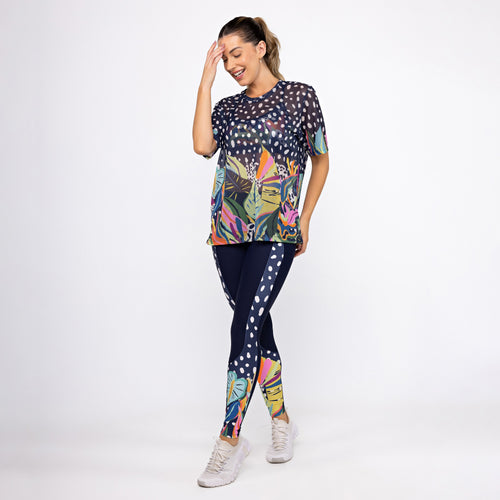 Camisão de Tule Estampado - Folhagem Colors