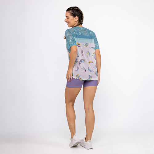 Camisão de Tule Estampado - Araras Aquarela