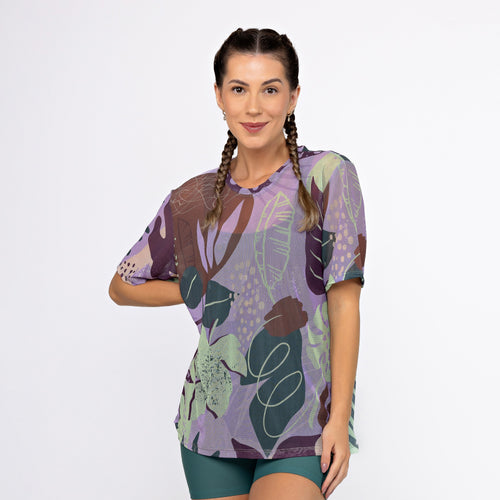 Camisão de Tule Estampado - Liberty Leafs