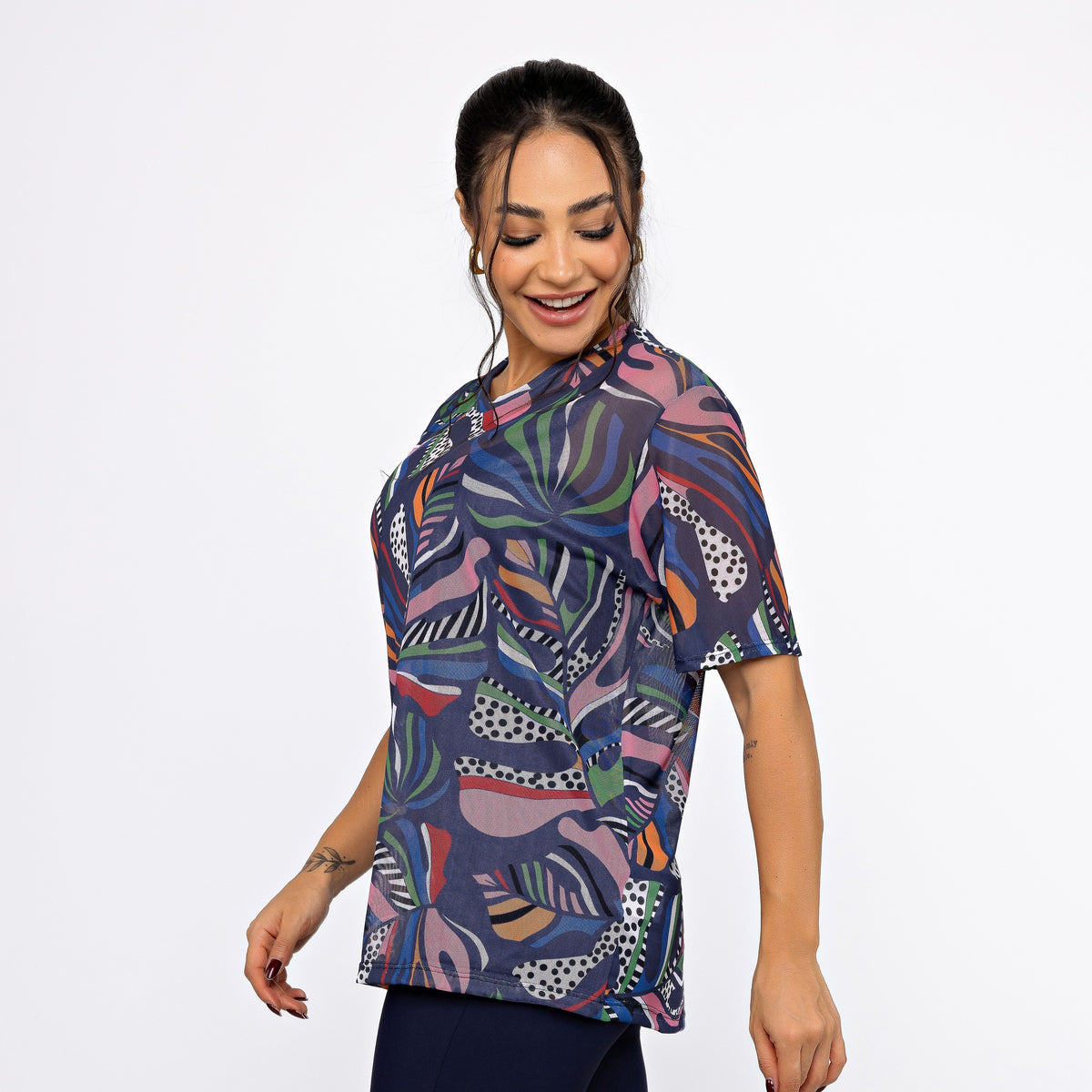 Camisão de Tule Estampado - Costela Pop