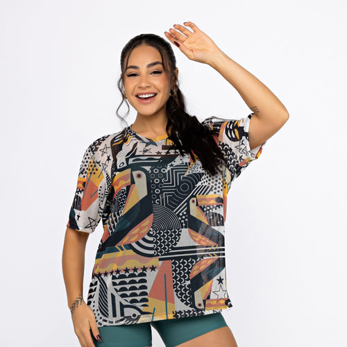 Camisão de Tule Estampado - Tucano