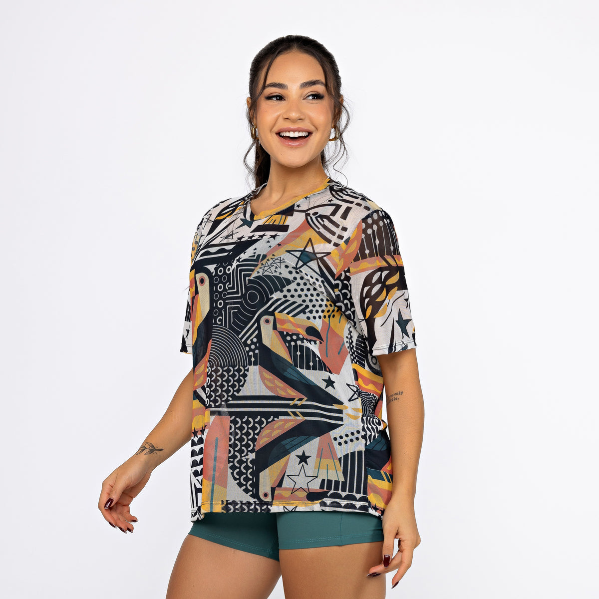 Camisão de Tule Estampado - Tucano P &amp;amp; B