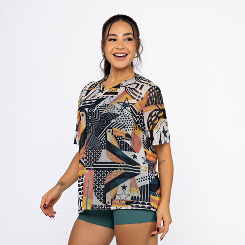 Camisão de Tule Estampado - Tucano