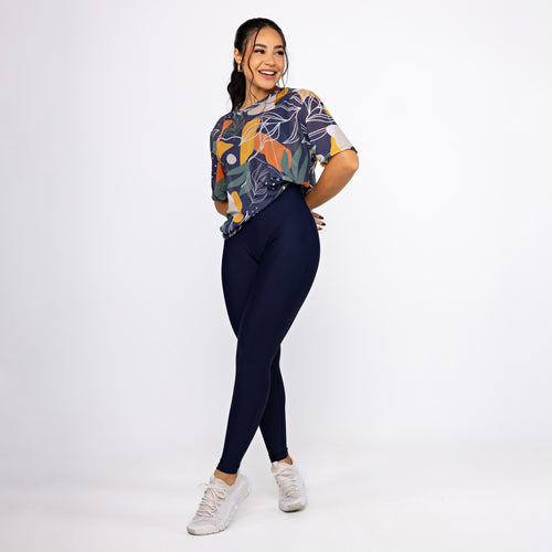 Camisão de Tule Estampado - Folhagem Aurora