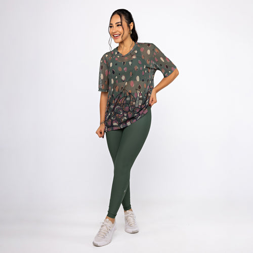 Camisão de Tule Estampado - Jardim de Inverno