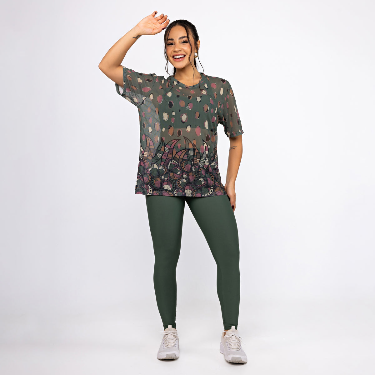 Camisão de Tule Estampado - Jardim de Inverno